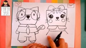 Как нарисовать КОТА в ШКОЛЕ поэтапно для детей | Как на