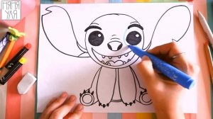 Как нарисовать милого СТИТЧА поэтапно для детей | Рису