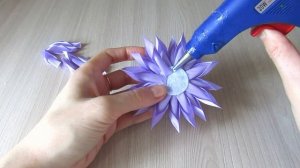 Цветок Канзаши Астра из атласной ленты. Украшение на  ?
