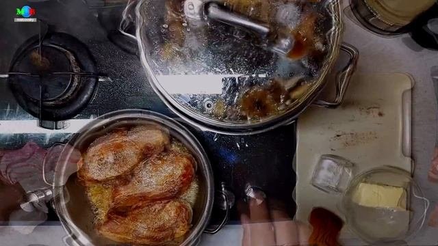 Свинина с опятами в сливочном соусе. Мальковский Вади?