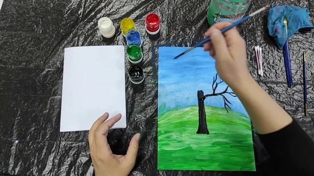 Как нарисовать цветущую яблоню очень просто гуашью и ? смотреть онлайн