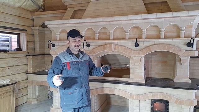 Печной комплекс из шамотного кирпича, барбекю, мангал,