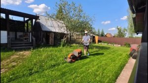 Как скосить траву на дачном участке после долгого отс?