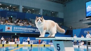 Мультик про кошку - Рассекречен архив! Легендарная победа кошки-мамы в прыжках в воду
