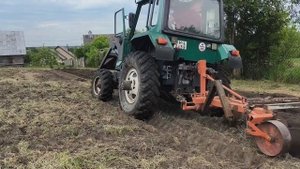 Разработка целины самодельным трактором мини МТЗ