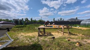 Закопал бассейн Bestway 15 кубов! Терраса вокруг + вспашка ?