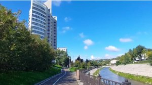 Набережная реки Качи.Кача -приток Енисея .Красноярск