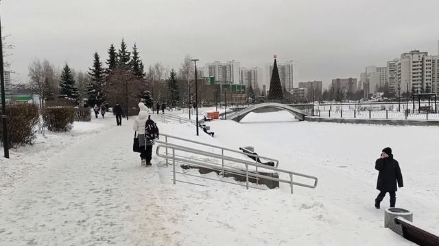 Зеленоград. Замёрзший пруд Михайловский. смотреть онлайн
