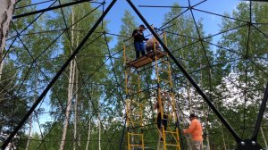 От каркаса до готового шатра: сборка геокупола D14 – идеального пространства для ваших событий