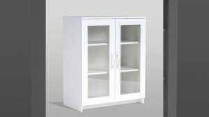 2.02.03.360.1 СИРИУС тумба 2 двери со стеклом белая