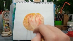 🎨 Как нарисовать яблоко красками.