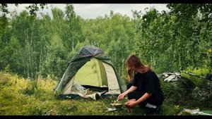 Одна в лесу | Соло кемпинг и вкусный ужин на природе