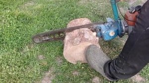 "ДРУЖБА" С МОТОРОМ ОТ ТРИММЕРА В РАБОТЕ.