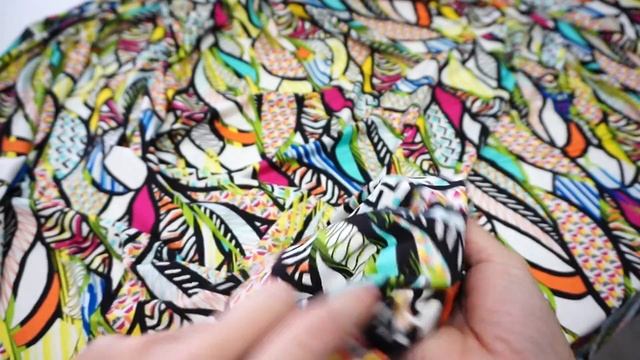 Трикотаж вискоза листья цветные 12077