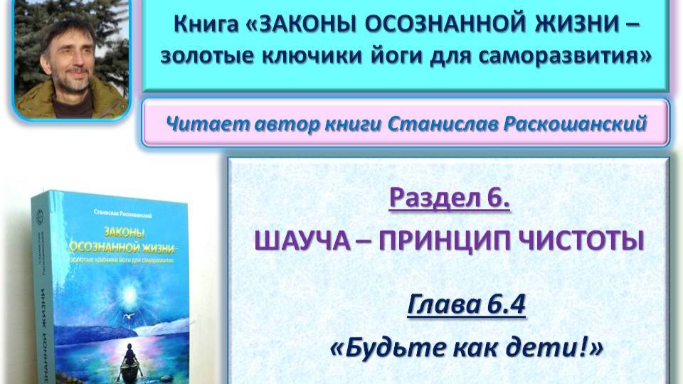 Аудио книга "Законы осознанной жизни". Глава 6.4. «Будьте как дети!». Читает автор книги