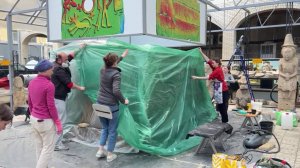 Этапы реставрации: биоцидная обработка мавзолея