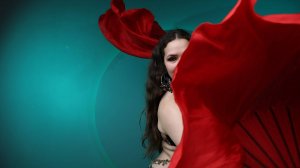 Tribal fusion with fan veils