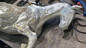 Процесс изготовления алюминиевого арт-объекта КОНЬ