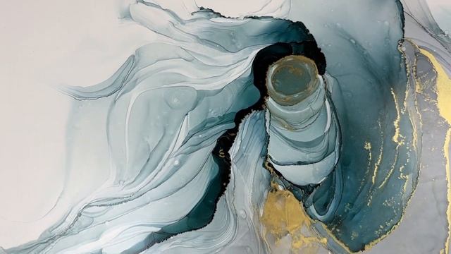 Сине-зелёная картина-абстракция для интерьера — боль? смотреть онлайн