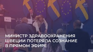 Министр здравоохранения Швеции потеряла сознание в прямом эфире