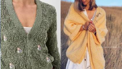 Женские модели спицами - кардиган, свитер, джемпер, берет смотреть онлайн