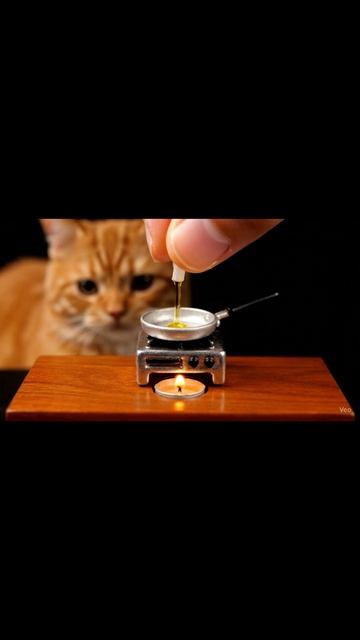 Michelin star performance #tinykitchen #miniaturefood #catASMR #oddlysatisfying #asmrcooking