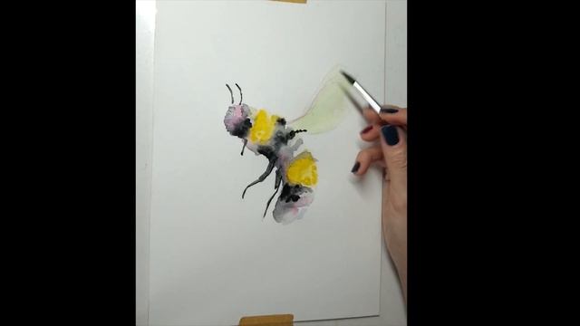 Как нарисовать пчелу акварелью. Серия онлайн-уроков ж? смотреть онлайн