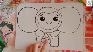 Как нарисовать ЧЕБУРАШКУ поэтапно для детей | Няня Уля
