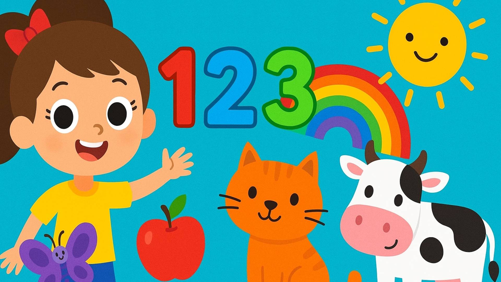 Сборник Детские Песни Учим Цифры Учим разные Цвета и Животных  Развивающие Песенки для Малышей