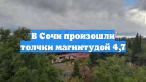 В Сочи произошли толчки магнитудой 4,7