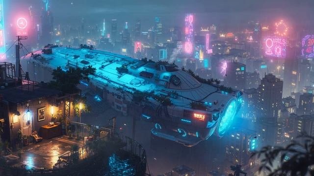 Night City Spaceship： Cyberpunk Ambient for Deep Focus & Study