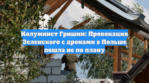 Колумнист Гришин: Провокация Зеленского с дронами в Польше пошла не по плану