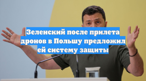 Зеленский после прилета дронов в Польшу предложил ей систему защиты