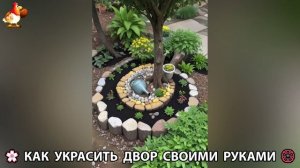 Как украсить двор дома фото идеи 🏡 для дачи и сада своими руками 🌷🪻🌺💮  (874)