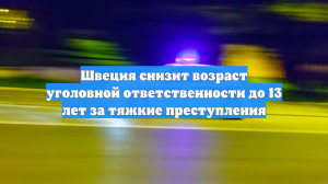 Швеция снизит возраст уголовной ответственности до 13 лет за тяжкие преступления
