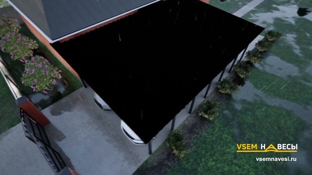 Односкатный навес 10 на 6 из профильной трубы и металло? смотреть онлайн