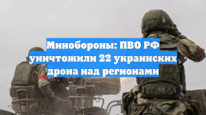 Минобороны: ПВО РФ уничтожили 22 украинских дрона над регионами