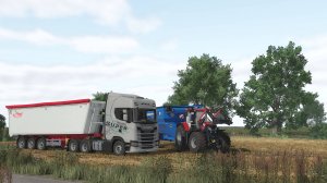 Уборка овса New Holland CH7.70, CASE 260, SCANIA S770, FS25