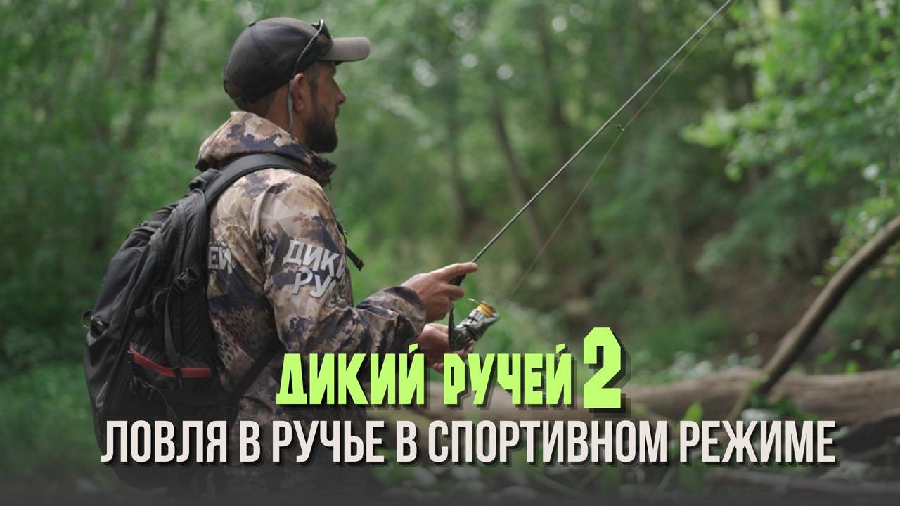 Ловля в ручье в спортивном режиме. Дикий ручей