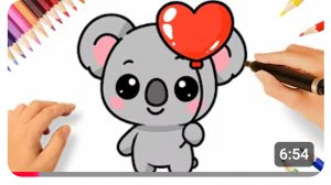 КАК ЛЕГКО НАРИСОВАТЬ КАВАИЙНУЮ КОАЛУ 🐨🎈(1)