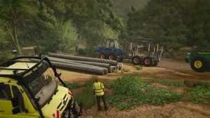 Трейлер Farming Simulator 25 (Mercedes-Benz Trucks Pack, запуск)