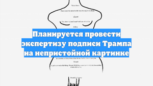 Планируется провести экспертизу подписи Трампа на непристойной картинке