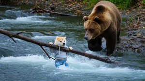 Мультики для детей. Приключения собачки. Собачку спасает Медведь. Детям.