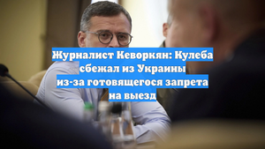Журналист Кеворкян: Кулеба сбежал из Украины из-за готовящегося запрета на выезд