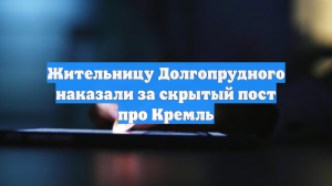 Жительницу Долгопрудного наказали за скрытый пост про Кремль