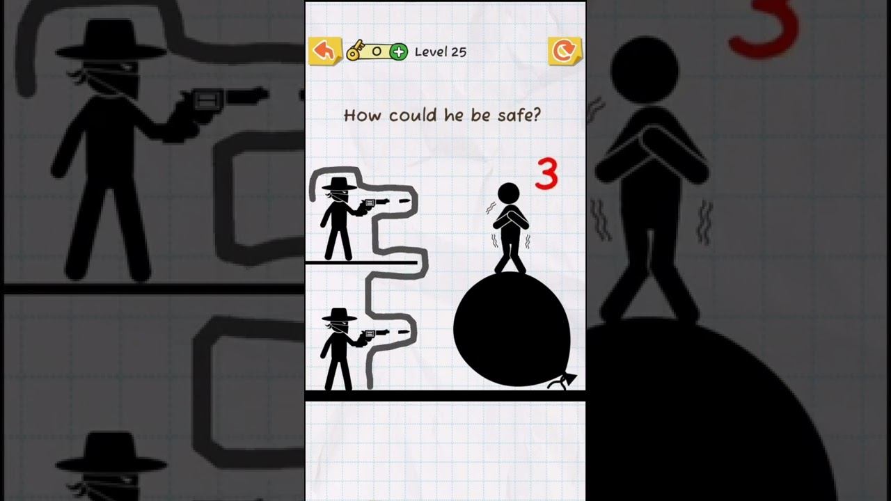 Draw 2 Save 25 level, How could he be safe? #головоломки #решение #ответы #draw2save #shorts