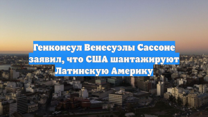 Генконсул Венесуэлы Сассоне заявил, что США шантажируют Латинскую Америку