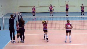 Детский волейбол. Блок. Екатерина Антропова и команда Санкт-Петербурга-1