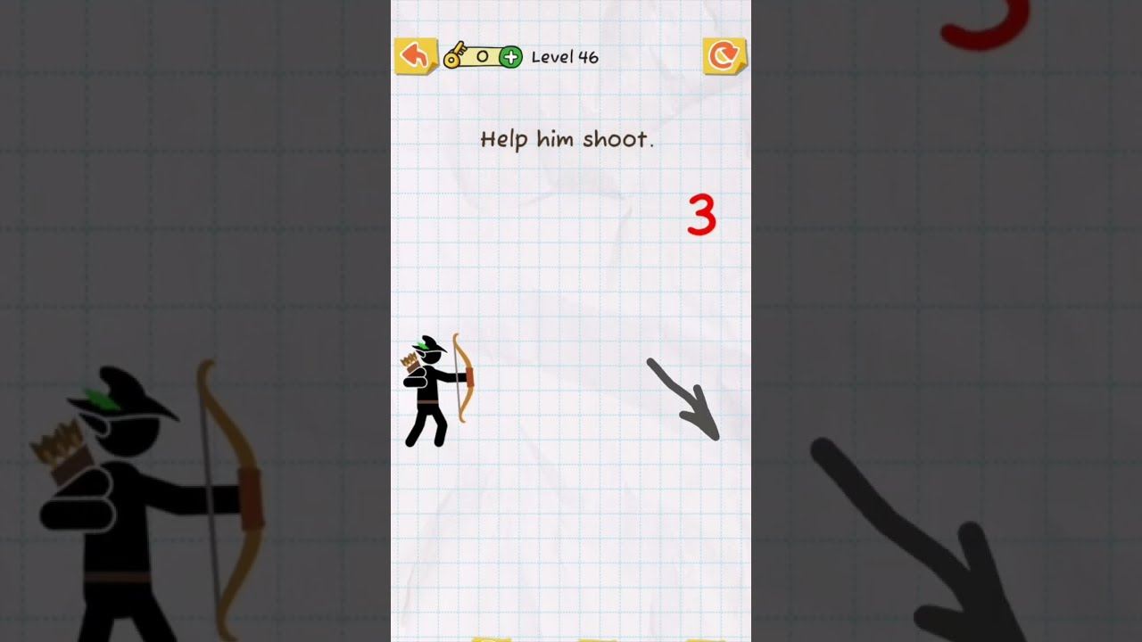 Draw 2 Save 46 level, Help him shoot. #shorts #shortsdraw2save  #головоломки #решение #ответы