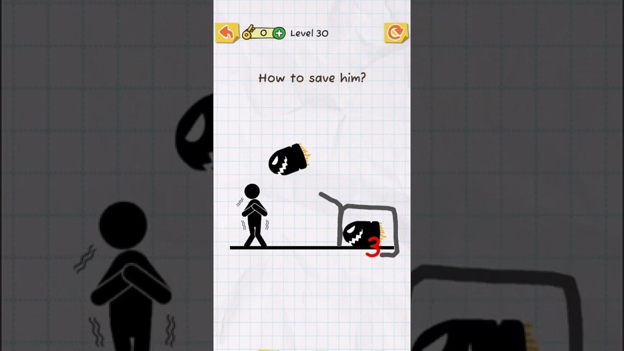 Draw 2 Save 30 level, How to save him? #shorts #shortsdraw2save  #головоломки #решение #ответы